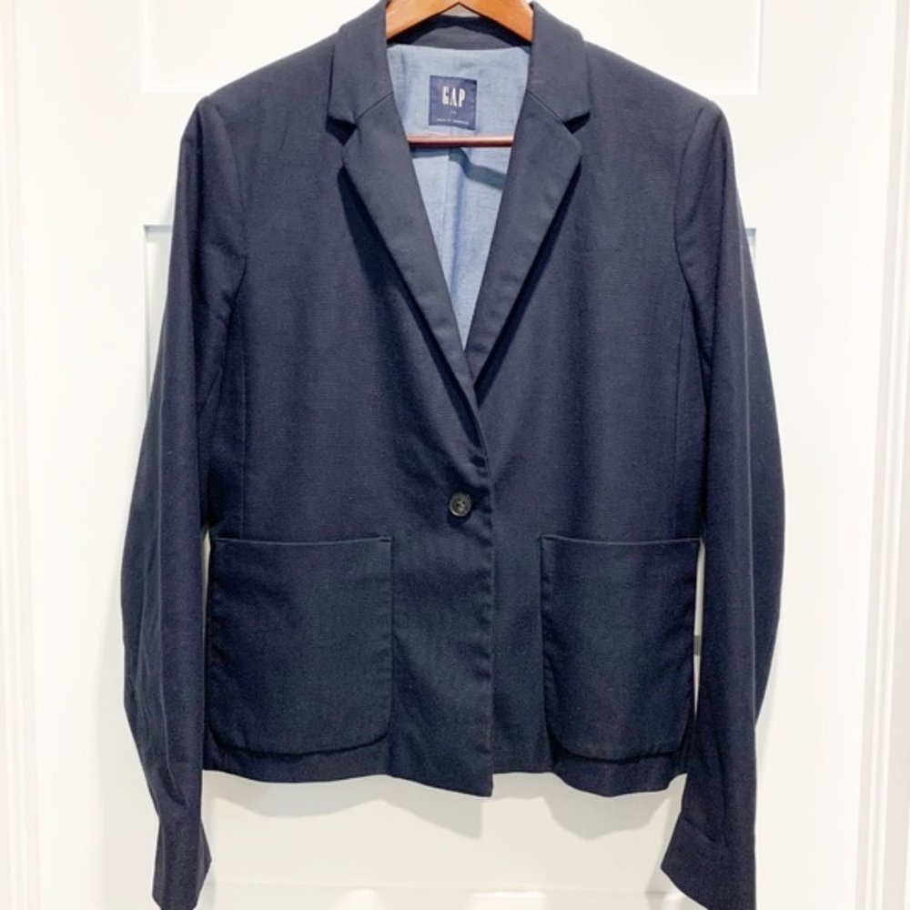 Gap Women’s 12 Navy Blue Classic Icon Blazer - Size 12
